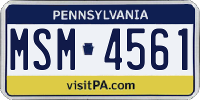 PA license plate MSM4561