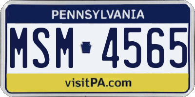 PA license plate MSM4565