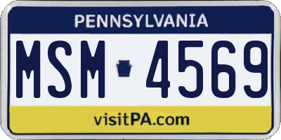 PA license plate MSM4569