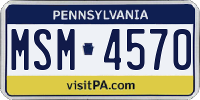 PA license plate MSM4570