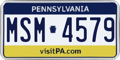 PA license plate MSM4579