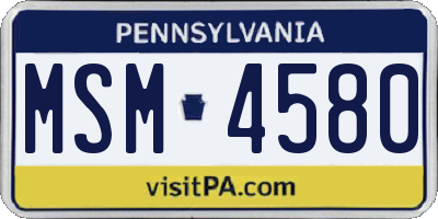 PA license plate MSM4580