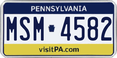 PA license plate MSM4582