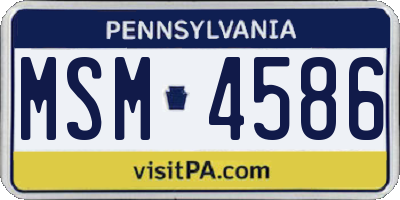 PA license plate MSM4586