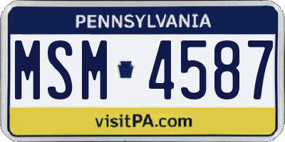 PA license plate MSM4587