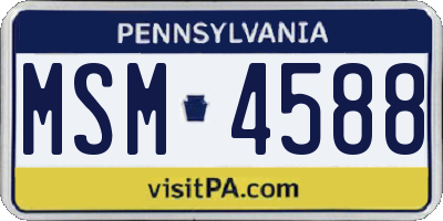 PA license plate MSM4588