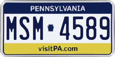 PA license plate MSM4589