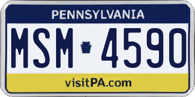 PA license plate MSM4590