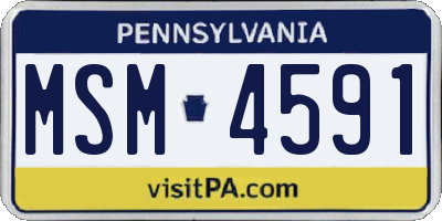 PA license plate MSM4591