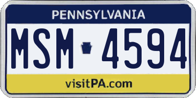 PA license plate MSM4594