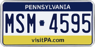 PA license plate MSM4595