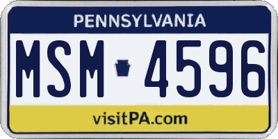 PA license plate MSM4596
