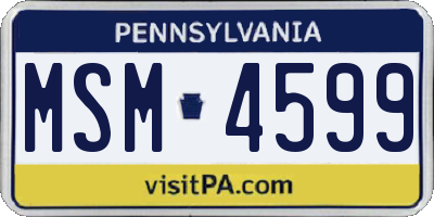 PA license plate MSM4599