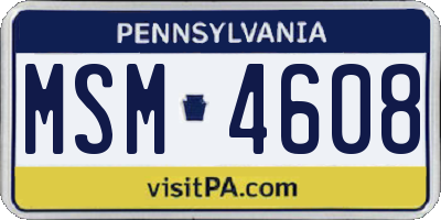 PA license plate MSM4608