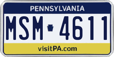 PA license plate MSM4611