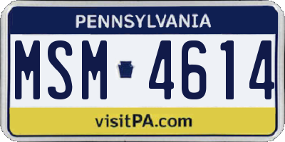 PA license plate MSM4614