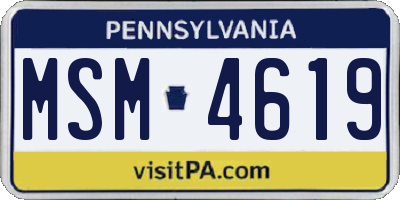 PA license plate MSM4619