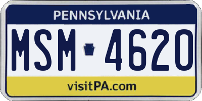 PA license plate MSM4620
