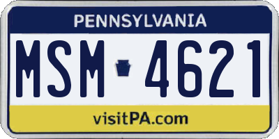 PA license plate MSM4621