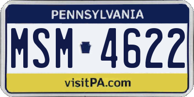 PA license plate MSM4622