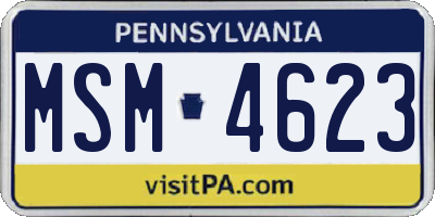 PA license plate MSM4623