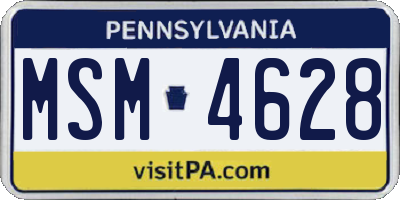 PA license plate MSM4628