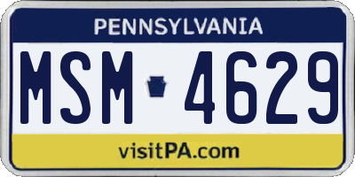 PA license plate MSM4629