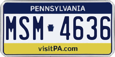 PA license plate MSM4636