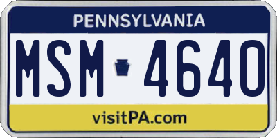 PA license plate MSM4640