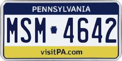 PA license plate MSM4642