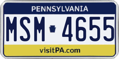 PA license plate MSM4655