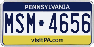 PA license plate MSM4656