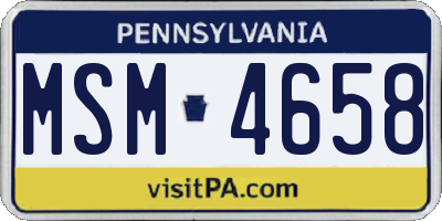 PA license plate MSM4658