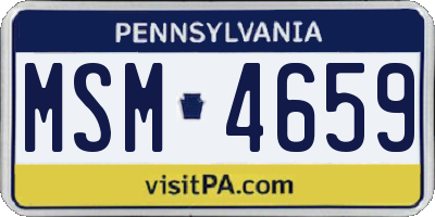 PA license plate MSM4659