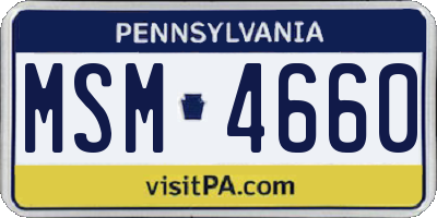 PA license plate MSM4660