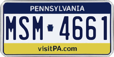 PA license plate MSM4661