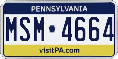 PA license plate MSM4664