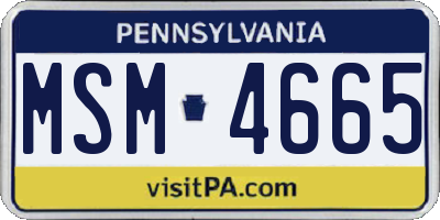 PA license plate MSM4665