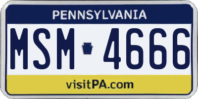 PA license plate MSM4666