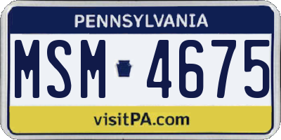 PA license plate MSM4675