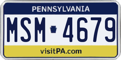 PA license plate MSM4679