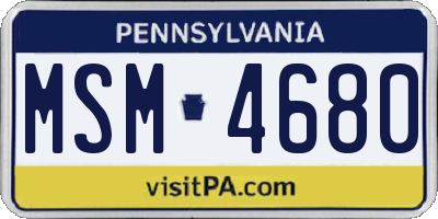 PA license plate MSM4680