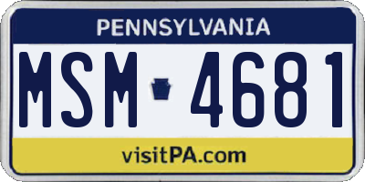 PA license plate MSM4681