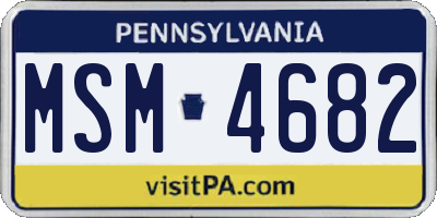PA license plate MSM4682