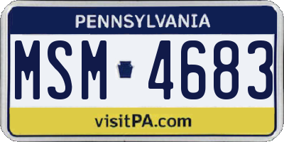 PA license plate MSM4683