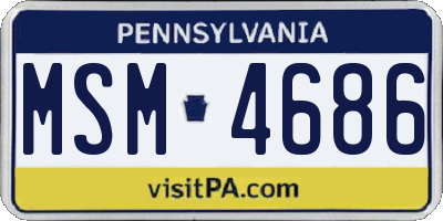 PA license plate MSM4686
