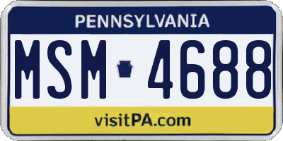 PA license plate MSM4688