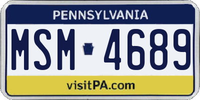 PA license plate MSM4689
