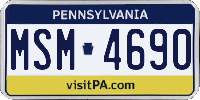 PA license plate MSM4690