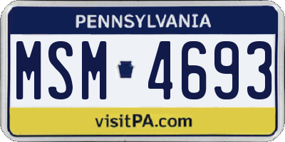 PA license plate MSM4693